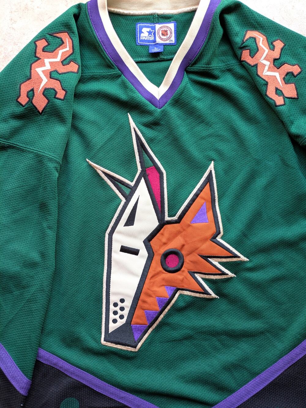 Phoenix Coyotes 90s STARTER jersey PEYOTE Desert Alt L Arizona NHL hockey vtg